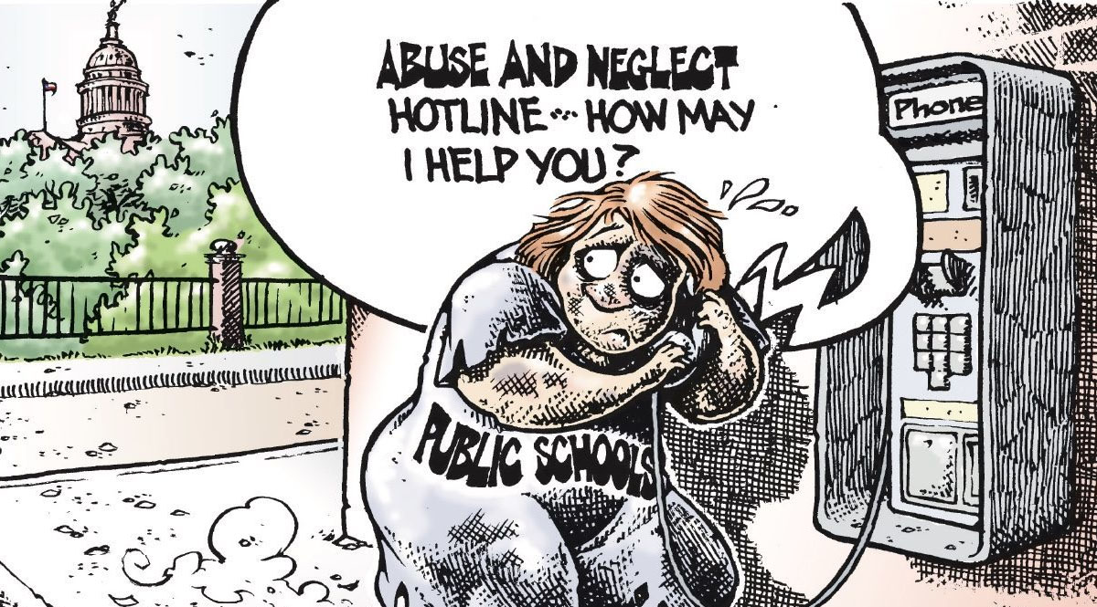 abused public schools cartoon