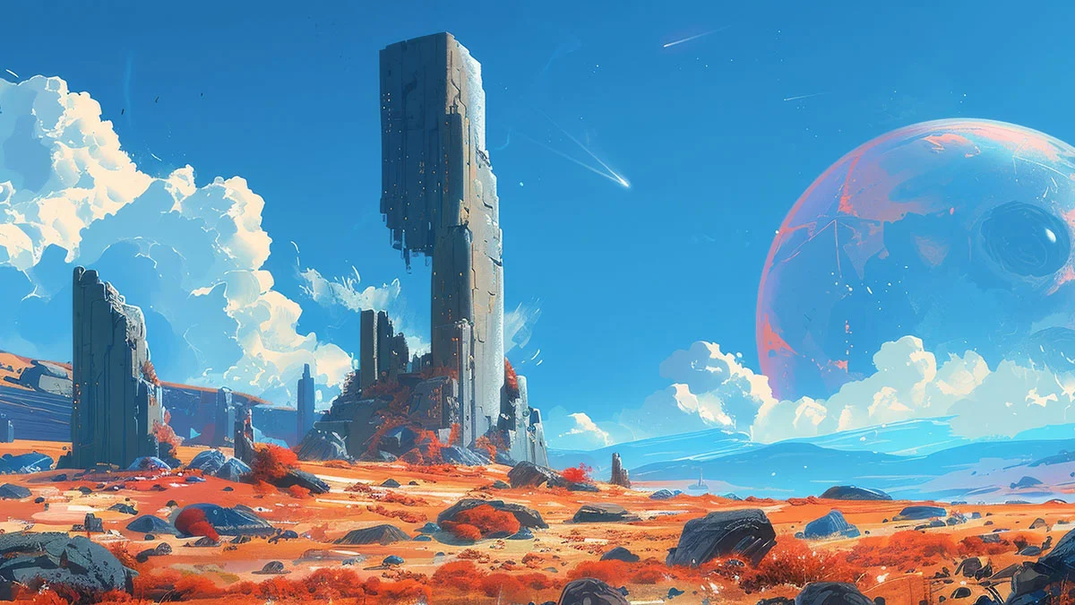 ancient futuristic ruins