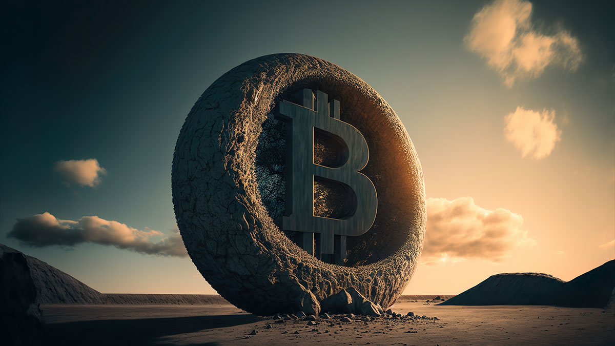 bitcoin monument in desert