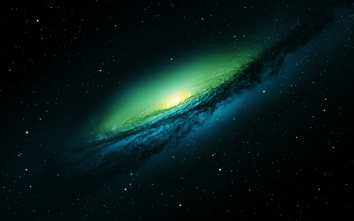 dark green galaxy render