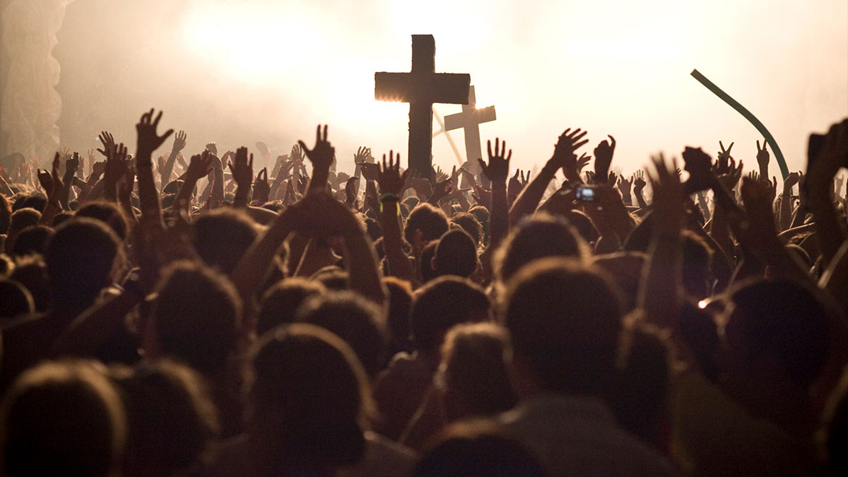 crowd in worship