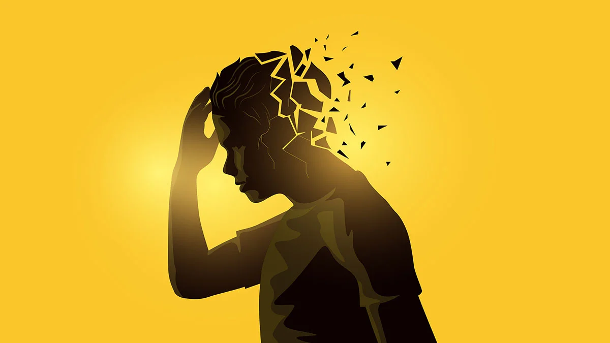 disbalanced man silhouette