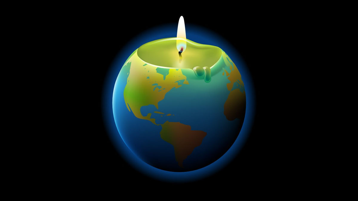 earth melting candle