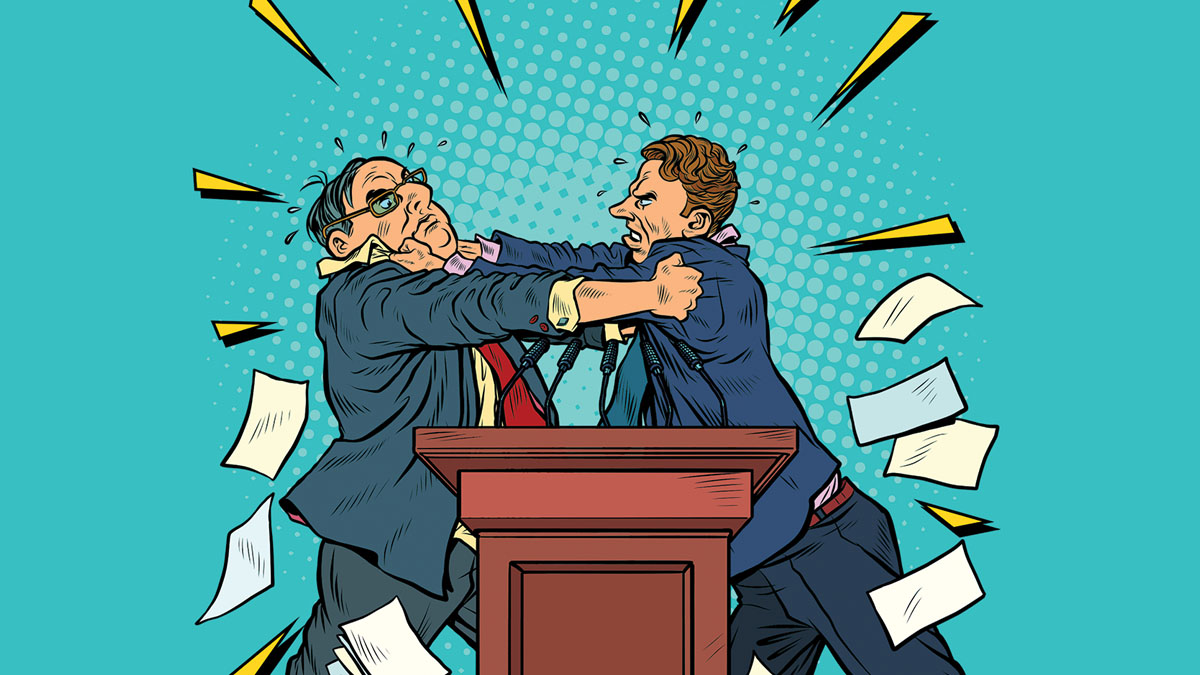 fighting politicians illustration