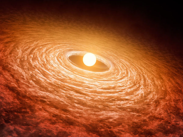 a baby star and a cloud of organic molecules may help us in the search for aliens