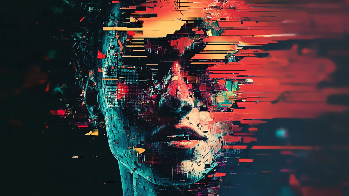 glitched out ai render