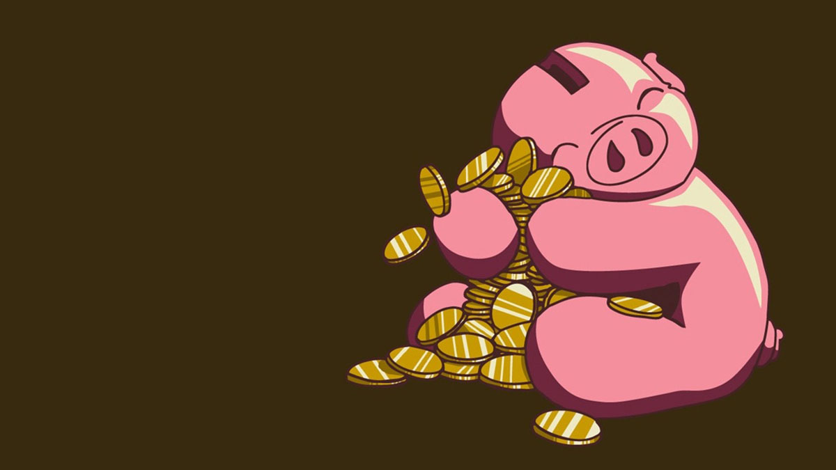 happy piggy bank