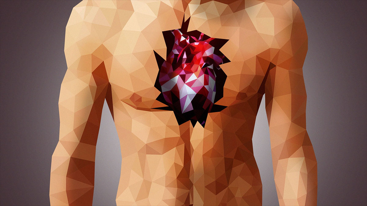 low poly heart