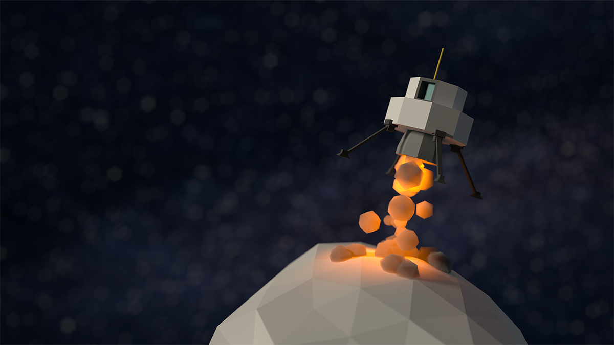 low poly lunar lander