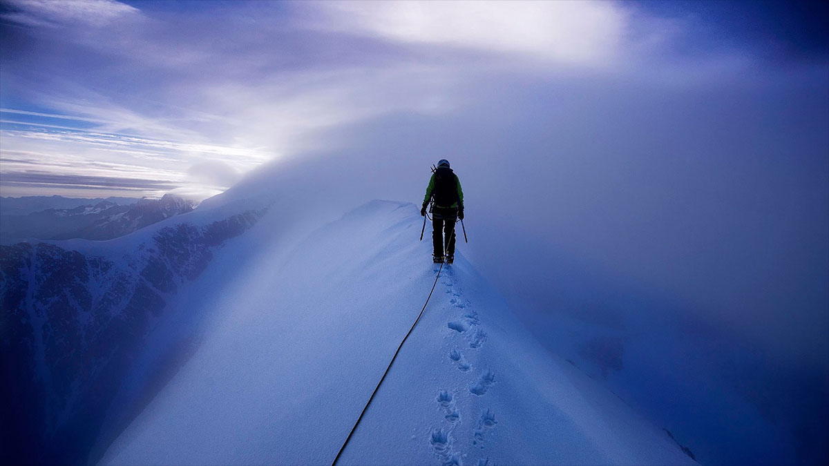 mountain climber mont blanc