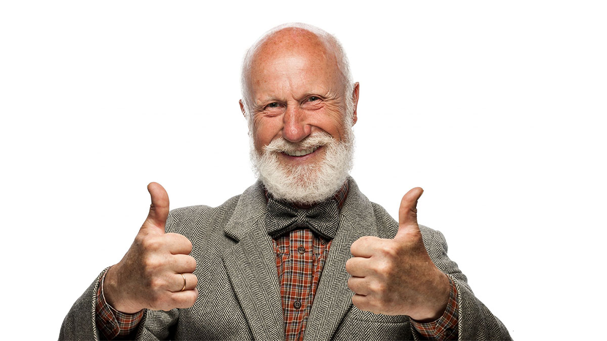 old man thumbs up