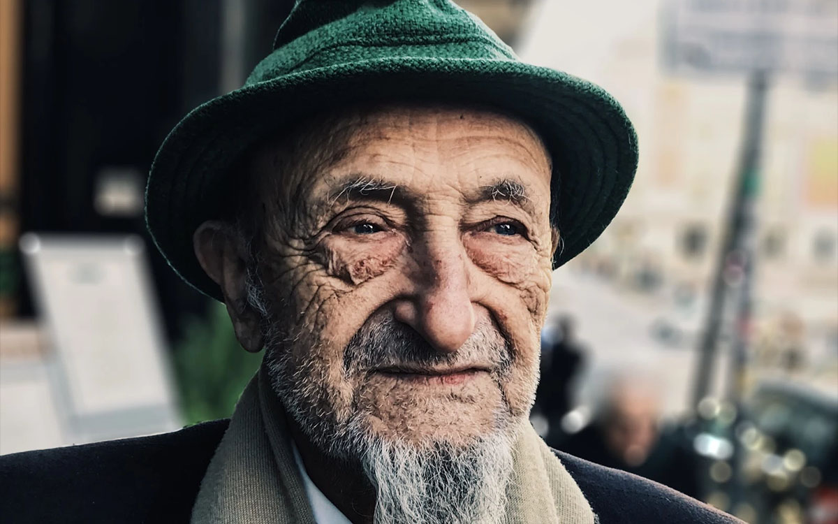 old man with gray beard