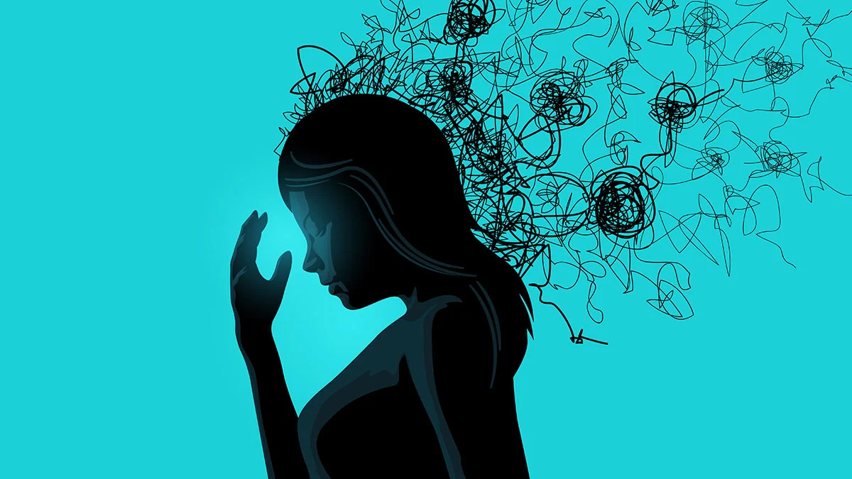 overwhlemed woman silhouette