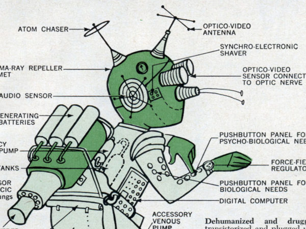 behold the (terrifyingly badly designed) cyborg of the 1960s