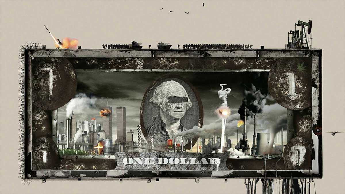 toxic capitalism collage