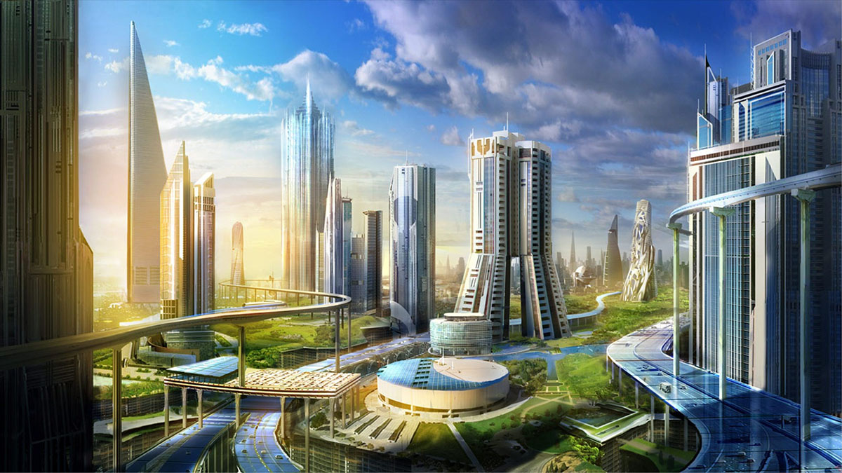 utopian sci-fi city