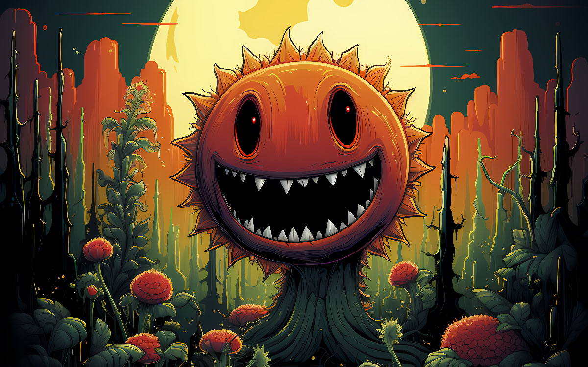 venus flytrap horror illustration